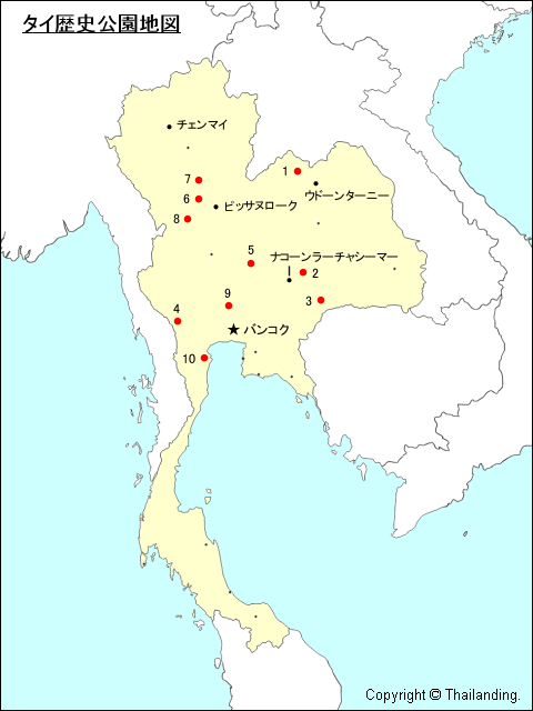 タイ歴史公園地図